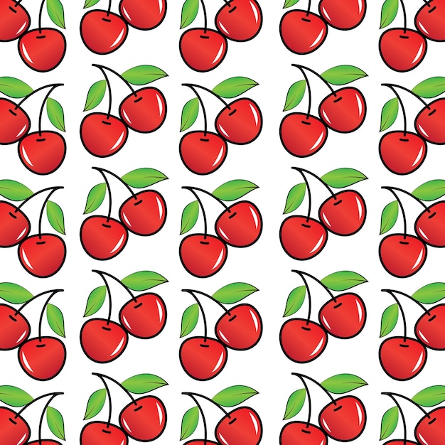 Diseño de logotipo de ilustración de vector de fondo de icono de cereza
