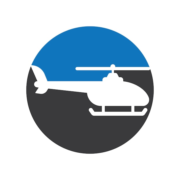 diseño de logotipo de ilustración de vector de icono de helicóptero
