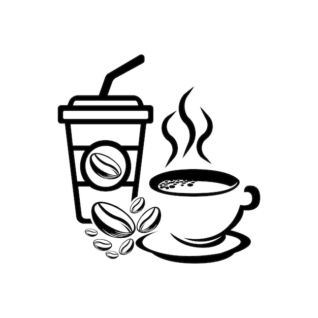 Diseño de logotipo de ilustración de vector de icono de taza de café