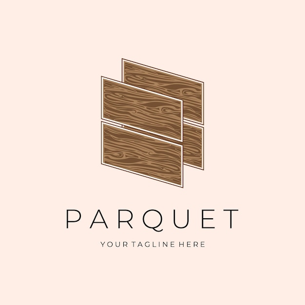 Vector diseño de logotipo de ilustración de vector de piso de parquet de madera