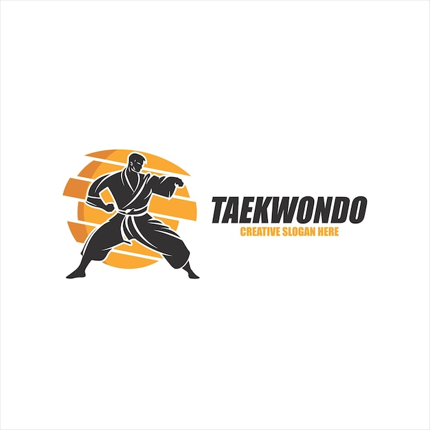 diseño de logotipo de ilustración vectorial combate de karate con movimiento gráfico de karate abstracto