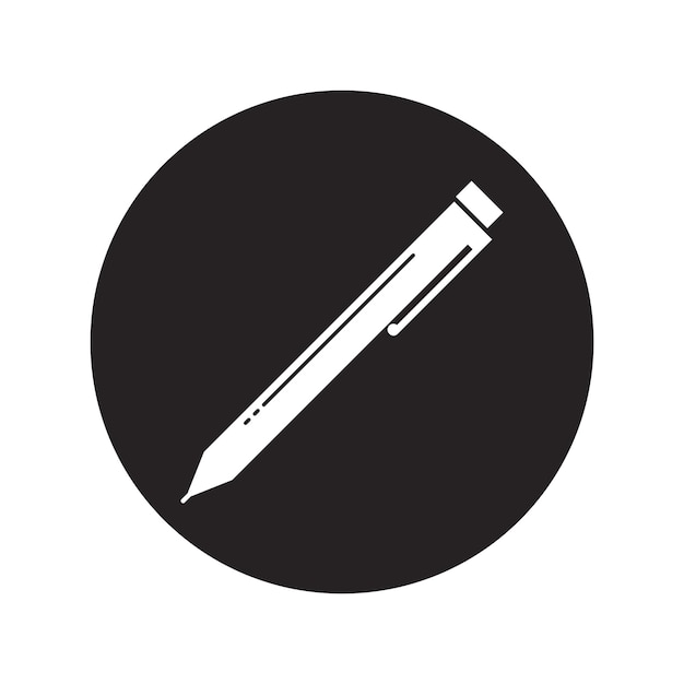 Diseño del logotipo de la ilustración vectorial del icono del bolígrafo.