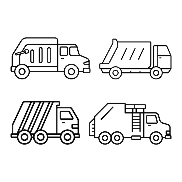diseño de logotipo de ilustración vectorial del icono del camión de basura