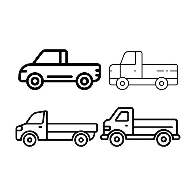 diseño de logotipo de la ilustración vectorial del icono de la camioneta