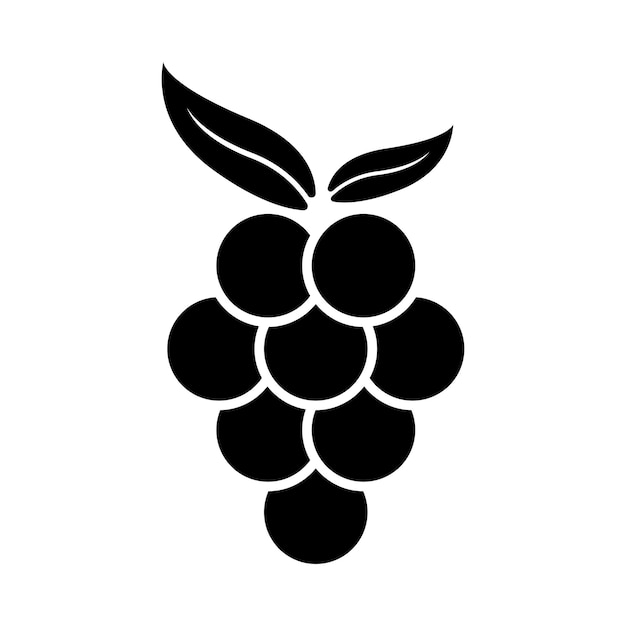 Diseño del logotipo de la ilustración vectorial del icono de la uva