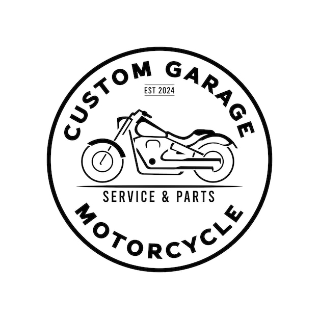 Diseño de logotipo de ilustración vectorial de motocicleta retro