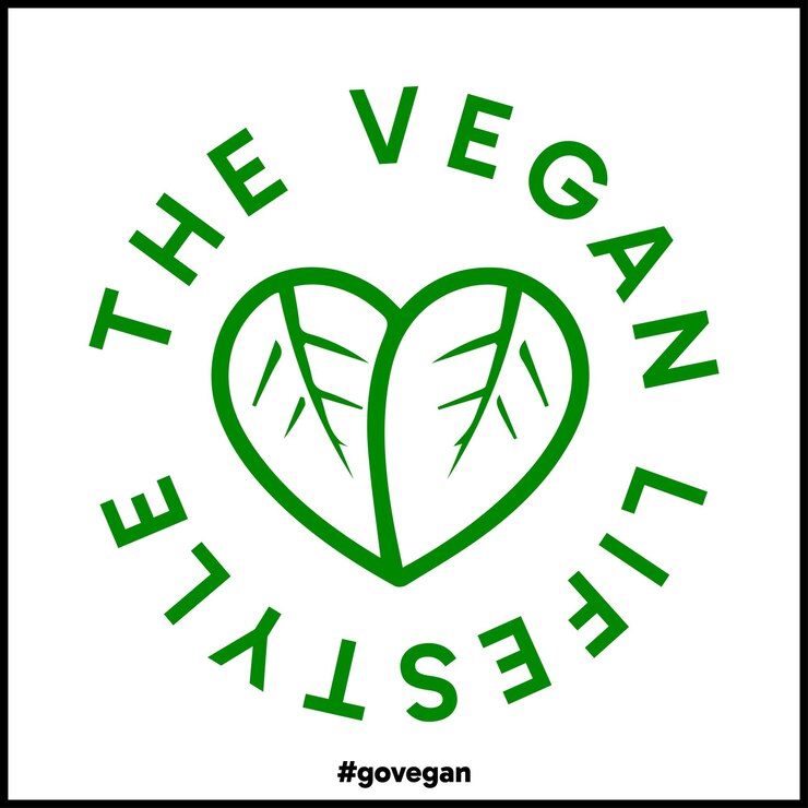 Vector el diseño del logotipo de la imagen vectorial del estilo de vida vegano