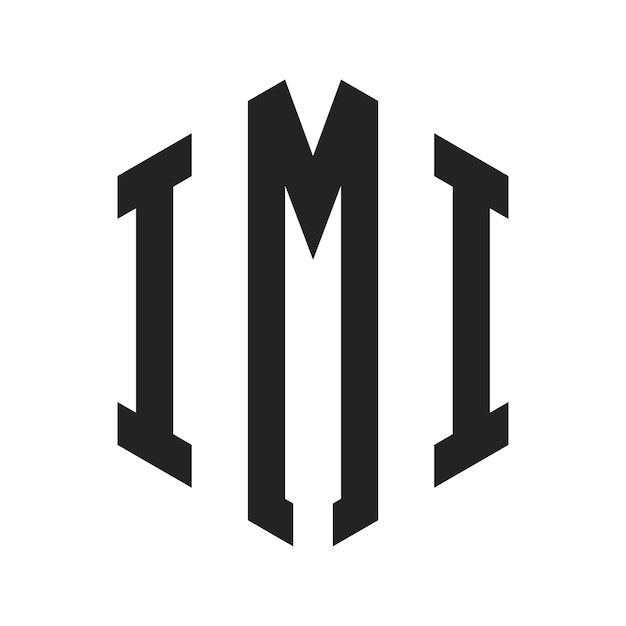 Diseño del logotipo IMI Letra inicial Monograma IMI Logotipo con forma de hexágono