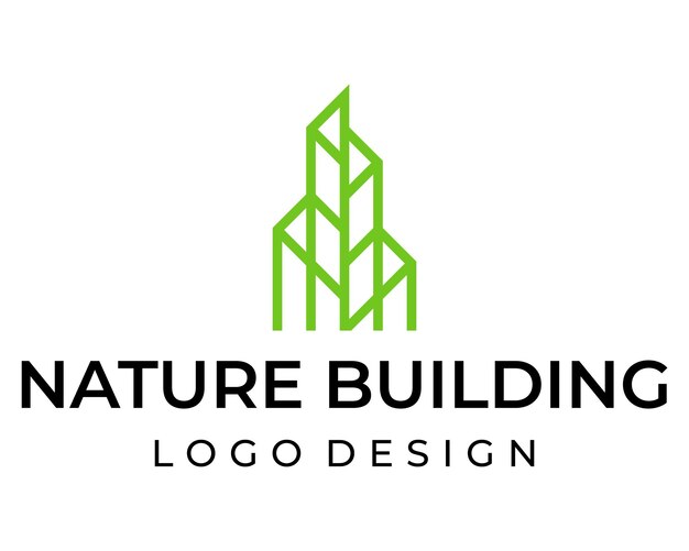 Diseño del logotipo de la industria de la construcción natural.