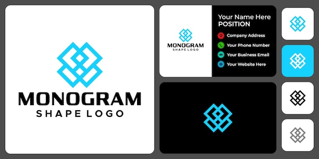 Diseño de logotipo de la industria empresarial del monograma de la letra W con plantilla de tarjeta de visita