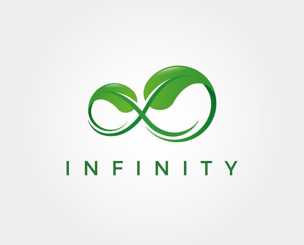 Diseño de logotipo infinity green eco plantilla de vector de hoja en bucle producto orgánico logotipo iconenergy vector símbolo icono o logotipo