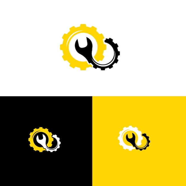 Diseño de logotipo de ingeniería mecánica vectorial libre