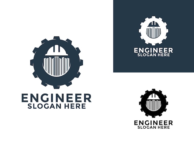 Diseño de logotipo de ingeniero Diseño vectorial de ingeniería y construcción Modelo de diseño de icono de logotipo