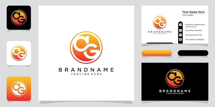 Vector diseño de logotipo inicial ag con diseño de tarjeta de presentación premium vector