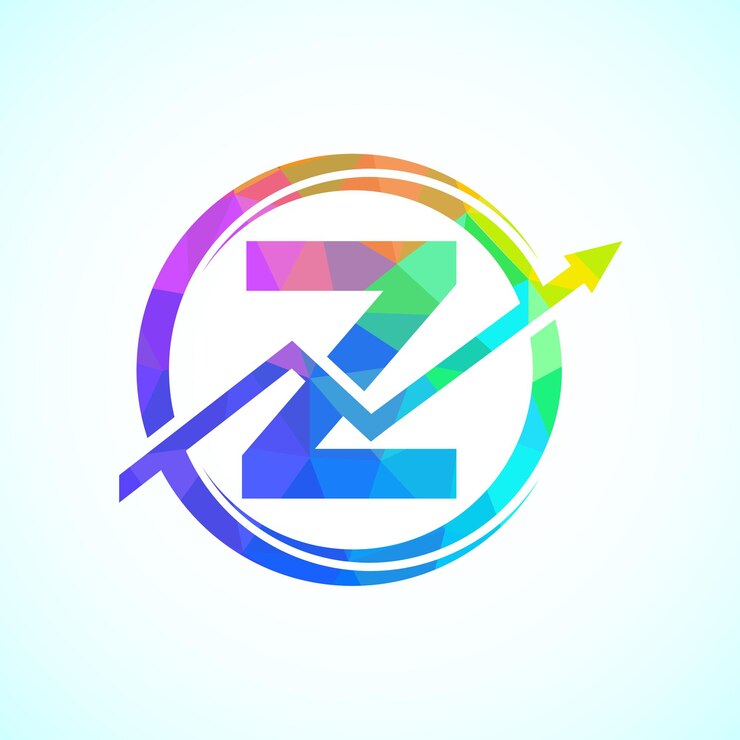 Vector diseño del logotipo inicial del alfabeto z incorporado con la flecha concepto del logotipo financiero o de éxito logotipo para negocios contables e identidad de la empresa