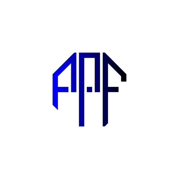 El diseño del logotipo inicial creativo, moderno, minimalista y atemporal del espacio negativo del monograma de PPF
