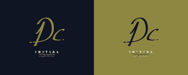 Diseño de logotipo inicial de dc con elegante estilo de escritura a mano logotipo o símbolo de firma de dc para boda joyería de moda boutique botánica floral e identidad empresarial logotipo femenino