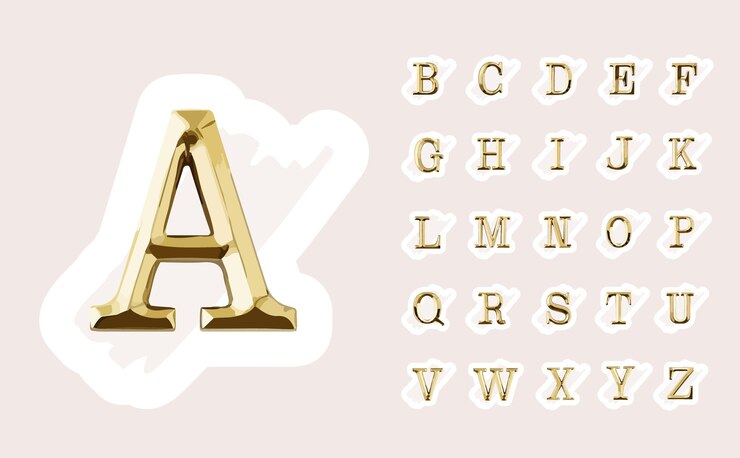 Diseño de logotipo inicial femenino dibujado a mano con letras mayúsculas doradas