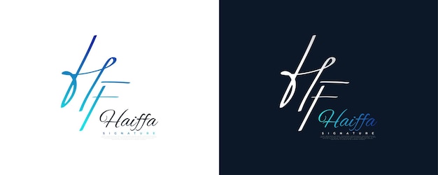 Diseño de logotipo inicial H y F con estilo de escritura elegante y minimalista Logotipo o símbolo de firma HF para boutique de joyería de moda de boda e identidad comercial