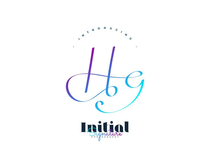 Vector diseño de logotipo inicial h y g en estilo degradado colorido logotipo o símbolo de firma hg minimalista