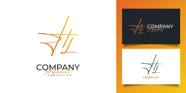 Diseño de logotipo inicial h y l en estilo de escritura minimalista firma inicial hl para logotipo o identidad comercial