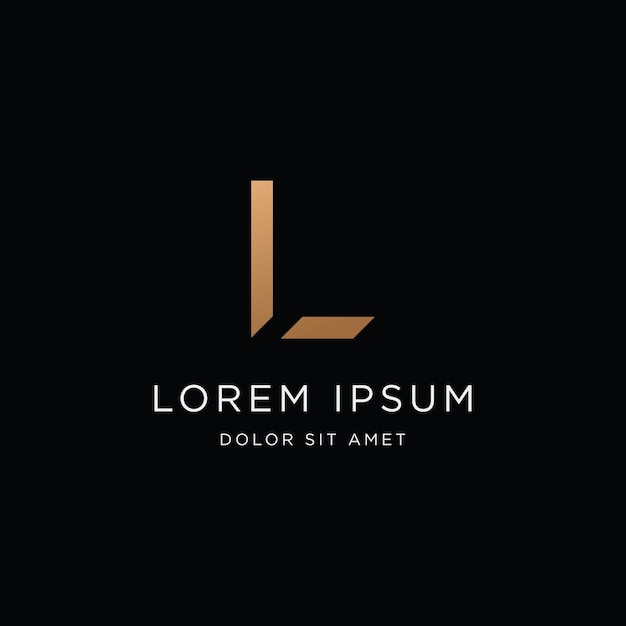 Diseño de logotipo inicial de la letra geométrica moderna y lujosa L para la identidad de la empresa comercial