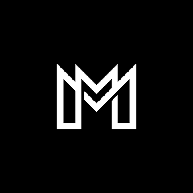 Diseño del logotipo inicial de la letra MM