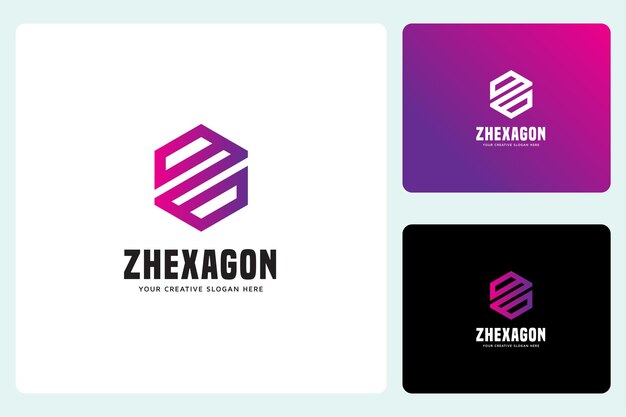 Diseño de logotipo inicial de letra Z hexagonal