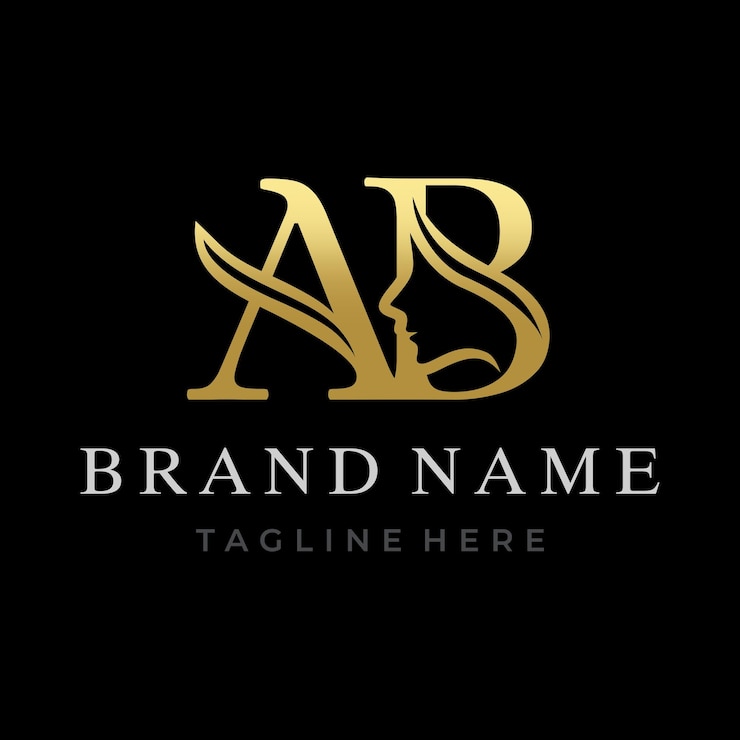 Vector diseño de logotipo inicial de letter ab beauty face