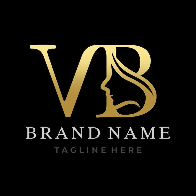 Diseño de logotipo inicial de letter vb beauty face