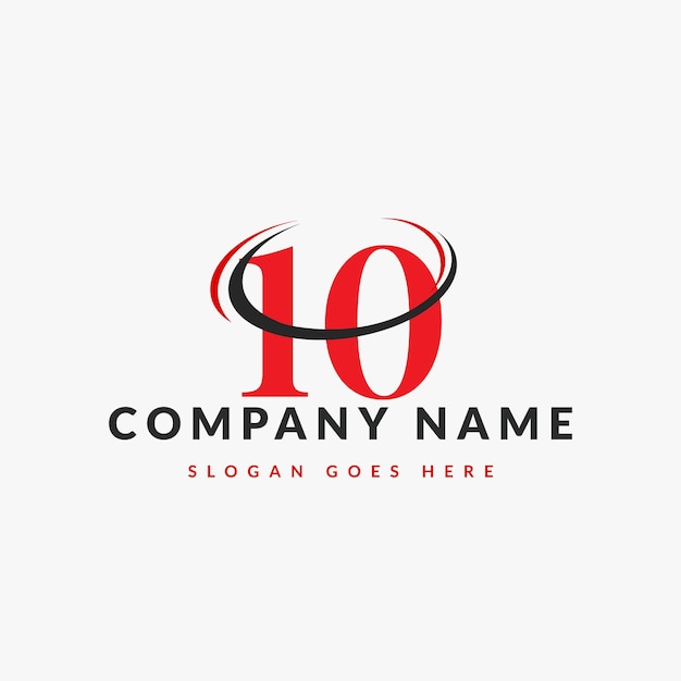 Diseño de logotipo inicial moderno abstracto de 10 letras