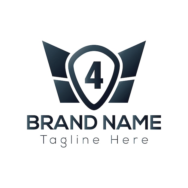 Diseño de logotipo inicial moderno abstracto de 4 letras