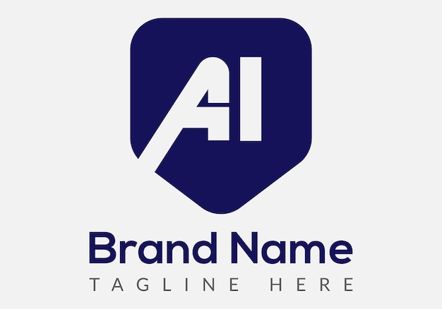 Diseño de logotipo inicial moderno de letra AI abstracta