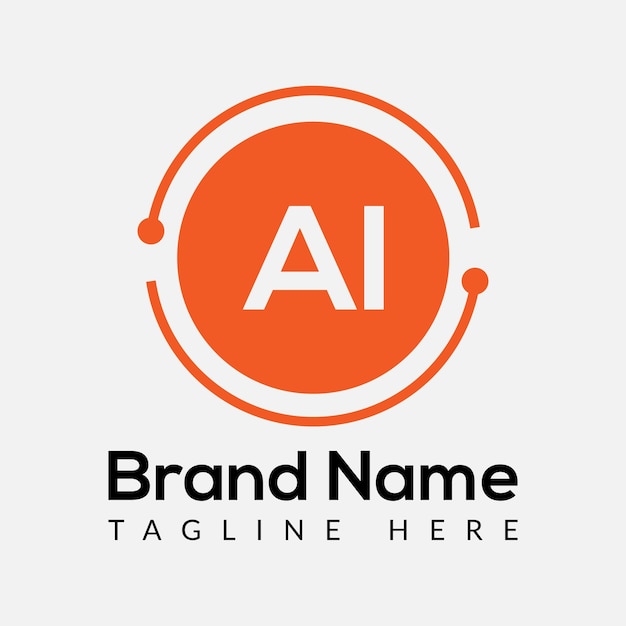 Diseño de logotipo inicial moderno de letra AI abstracta