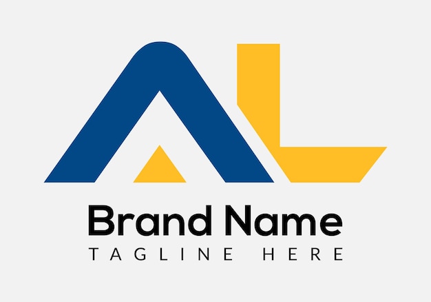 Diseño de logotipo inicial moderno de letra AL abstracto