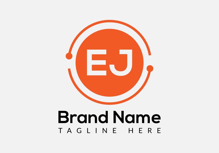 Vector diseño de logotipo inicial moderno de letra ej abstracta