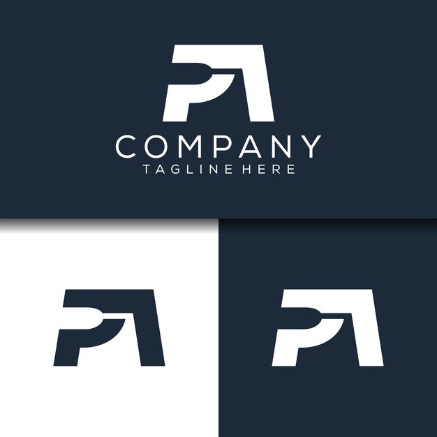Diseño de logotipo inicial de monograma abstracto