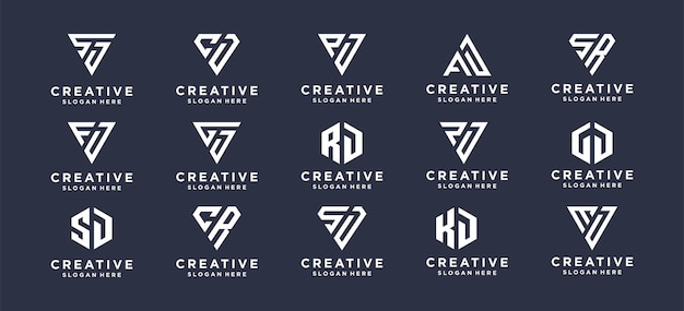 Diseño de logotipo inicial de monograma de colección para marca personal, corporativa, empresa.