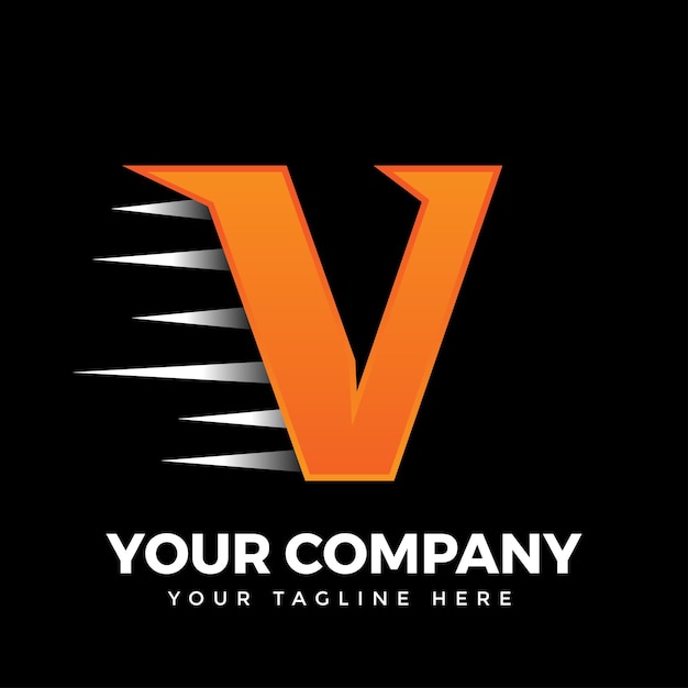 Diseño de logotipo inicial V Logotipo de letra V