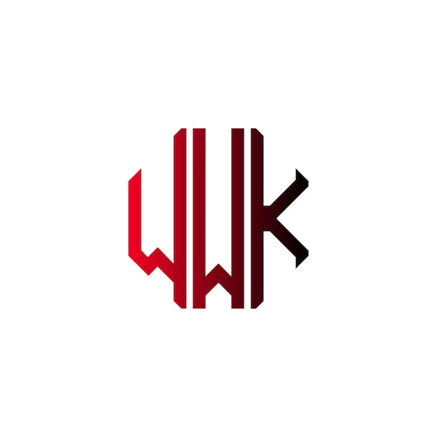 El diseño del logotipo inicial de WWK, el espacio negativo atemporal minimalista moderno y el monograma