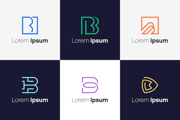 Diseño del logotipo de las iniciales B Logotipo de la letra inicial Icono creativo con logotipo de forma geométrica