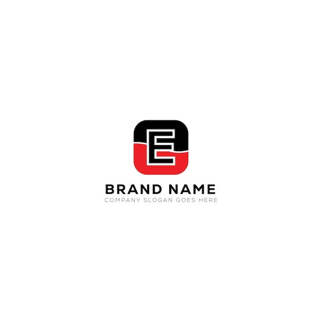 Diseño del logotipo de las iniciales creativas de la letra E