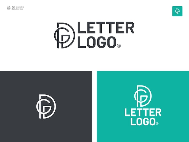 Diseño del logotipo de las iniciales GD