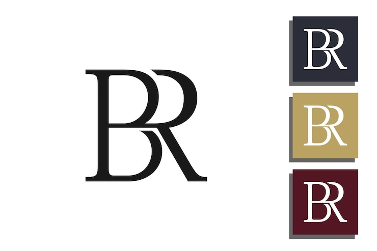 Vector diseño del logotipo de las iniciales con la letra br