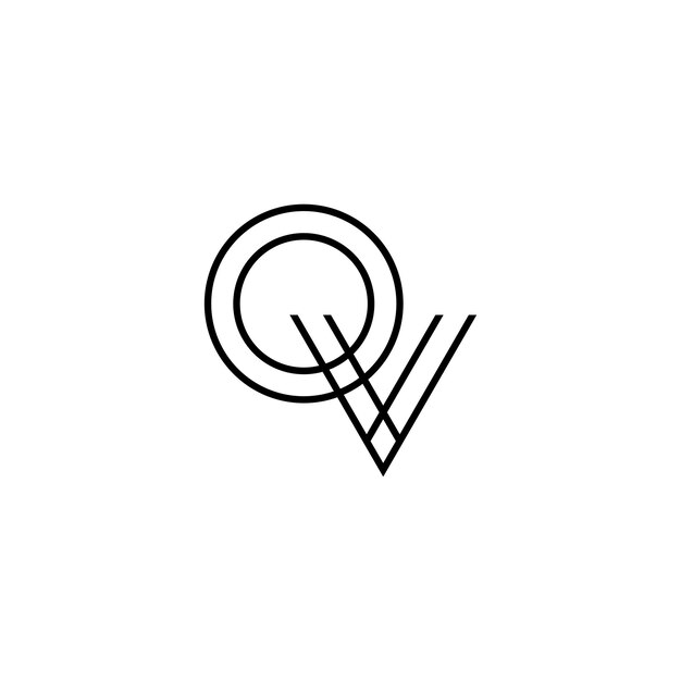 Diseño del logotipo de las iniciales OV