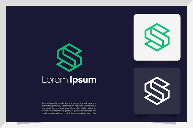 Diseño del logotipo de las iniciales S Logotipo de la letra inicial Icono creativo con logotipo de forma geométrica