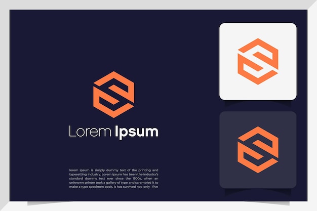 Diseño del logotipo de las iniciales S Logotipo de la letra inicial Icono creativo con logotipo de forma geométrica