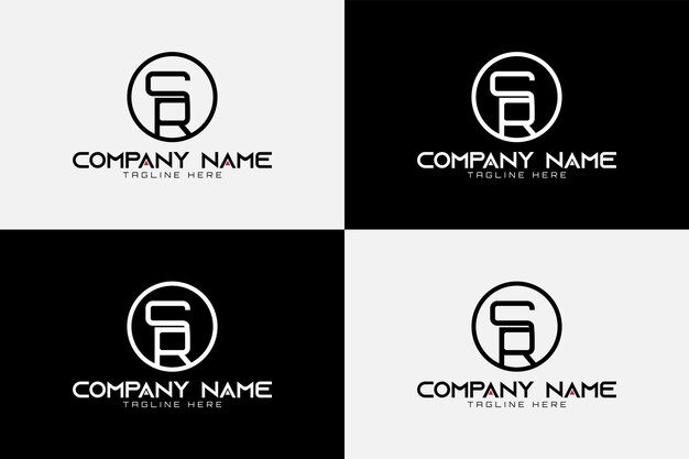 Diseño del logotipo de las iniciales SR
