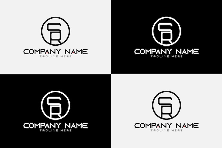 Vector diseño del logotipo de las iniciales sr