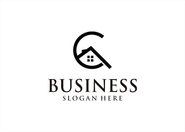 Diseño de logotipo de inicio con nombre comercial inicial.
